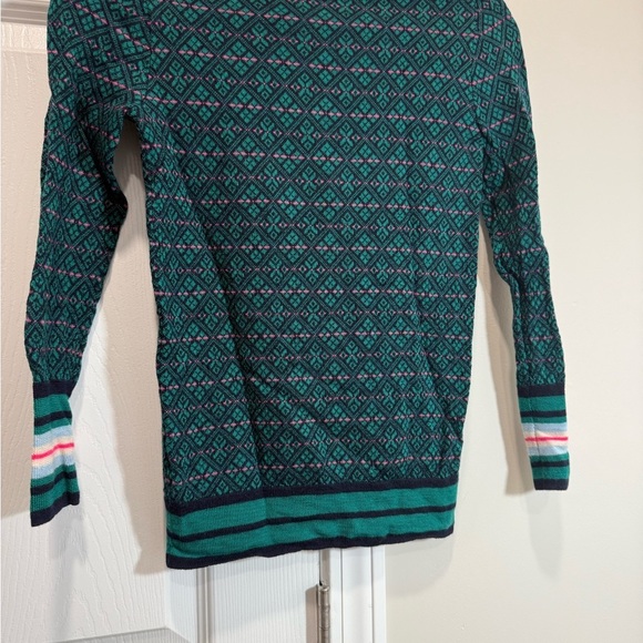 J. Crew Jacquard Knit Argyle Evergreen Merino Wool Sweater Size XS - Picture 2 of 8